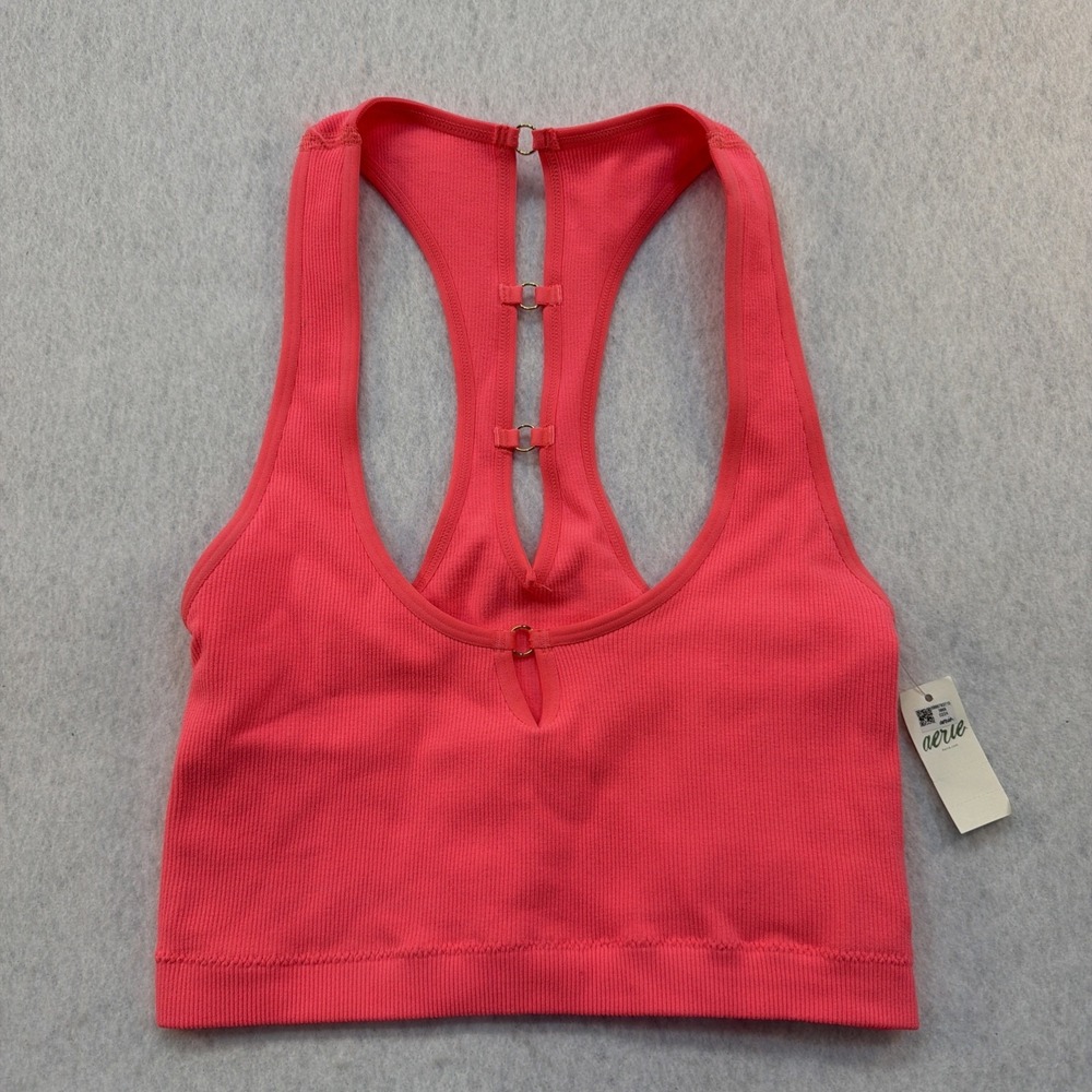 Aerie Superchill Seamless Ring Bra Top Pink Size M SKU 400409473687 NWT